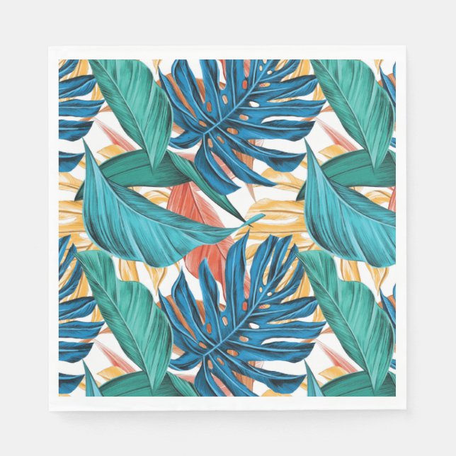 Tropical Foliage Party Napkins (Front)