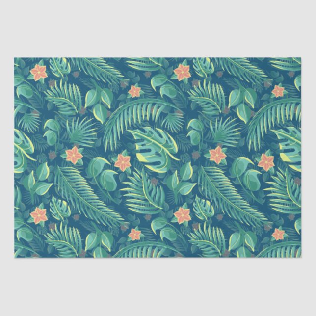 Tropical Foliage Pattern Tissue Paper (Front)