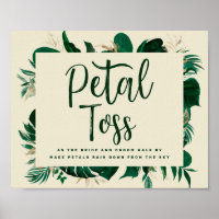 Tropical Foliage Petal Toss Newlywed Send-off Sign