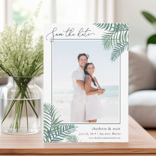 Tropical Foliage Photo Save the Date Card