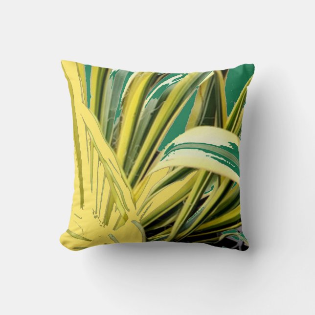 Tropical Foliage Pillow by Sharles fine Art (Front)