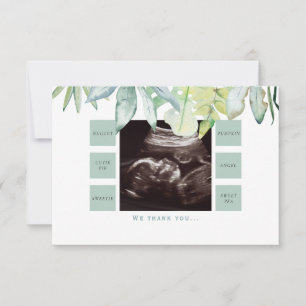 Tropical Foliage Ultrasound Thank You Card
