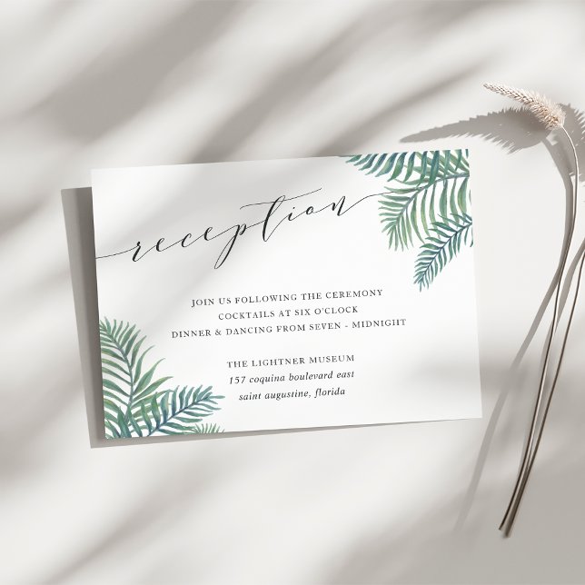 Tropical Foliage Wedding Reception Card (Creator Uploaded)