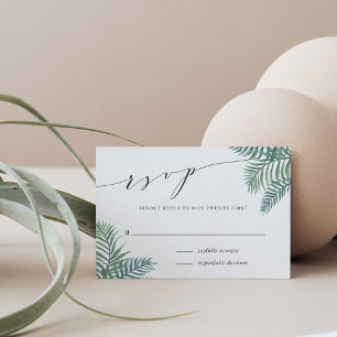 Tropical Foliage Wedding RSVP Card