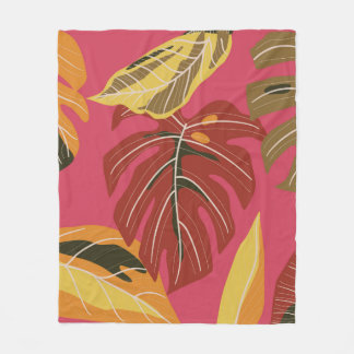 Tropical forest. Abstract nature illustration patt Fleece Blanket