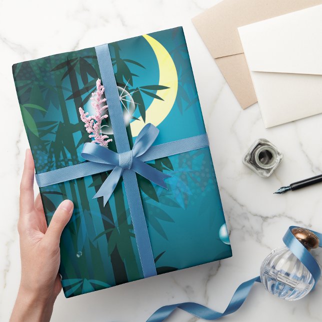 Tropical Forest At Night Wrapping Paper (Creator Uploaded)