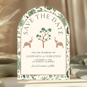 Tropical Forest Elephant Arch Photo Indian Wedding Save The Date
