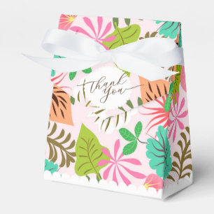 Tropical Forest Leaves Pink Favour Box