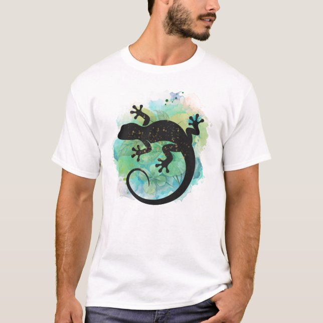 Tropical Forest Lizard Highlight Effect T-Shirt (Front)