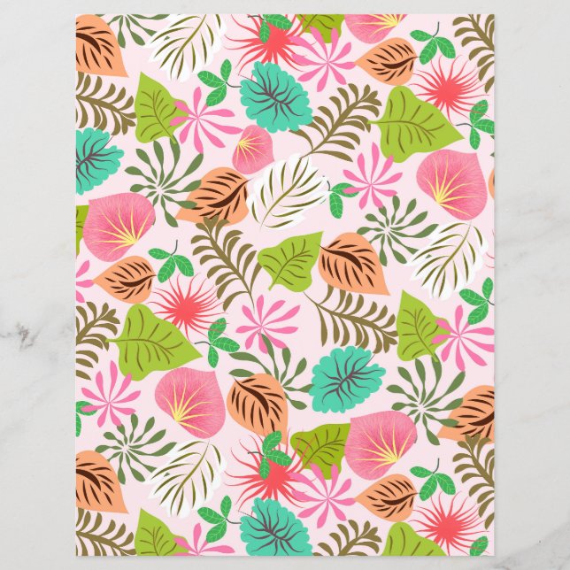 Tropical Forest Pink Paper Sheet (Front)