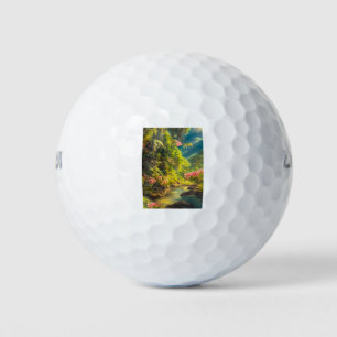 Tropical forest,river 2 golf balls