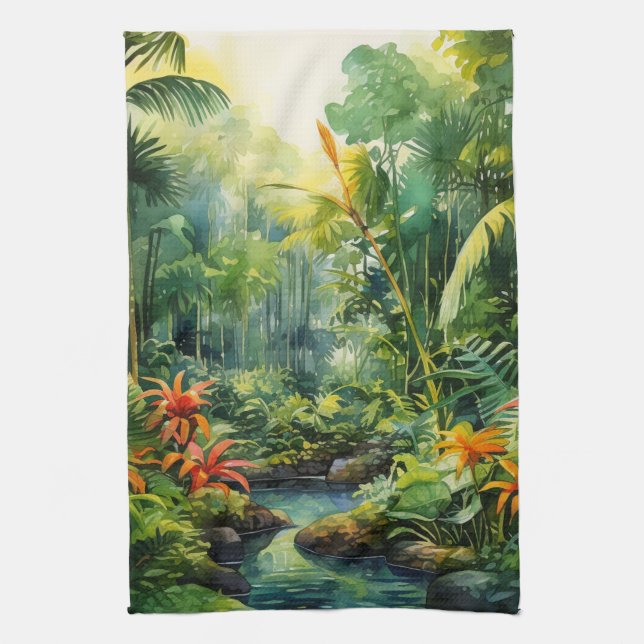 Tropical Forest Tea Towel (Vertical)