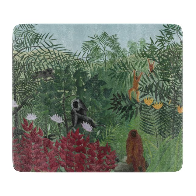 Tropical Forest With Apes and Snake (Rousseau) Cutting Board (Front)