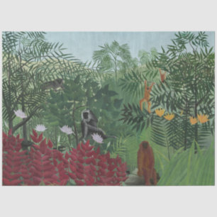 Tropical Forest With Apes and Snake (Rousseau) Tissue Paper