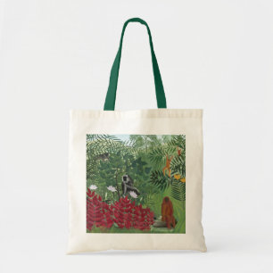 Tropical Forest with Monkeys, 1910 (oil on canvas) Tote Bag