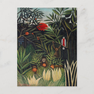 Tropical Forest with Monkeys by Henri Rousseau Postcard