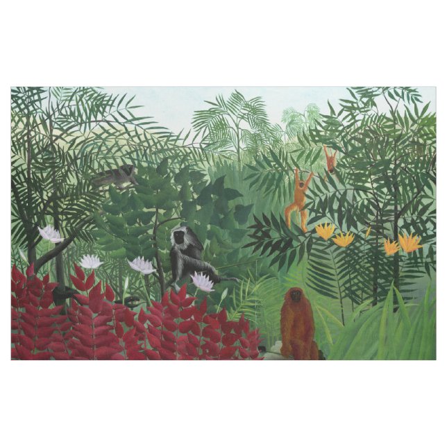 Tropical Forest with Monkeys Rousseau Fine Art Fabric (Yard)