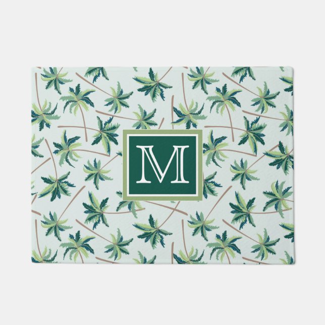 Tropical Foxtail Palm | Add Your Initial Doormat (Front)
