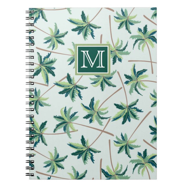 Tropical Foxtail Palm | Add Your Initial Spiral Notebook (Front)