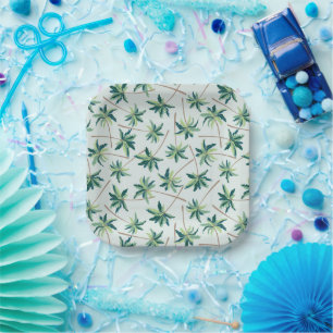 Tropical Foxtail Palm Paper Plate