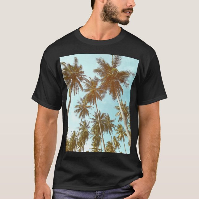 Tropical Frame: Abstract Palm Trees T-Shirt (Front)