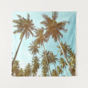 Tropical Frame: Abstract Palm Trees Tapestry