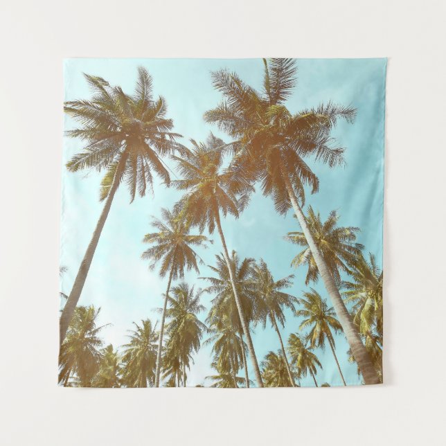 Tropical Frame: Abstract Palm Trees Tapestry (Front)