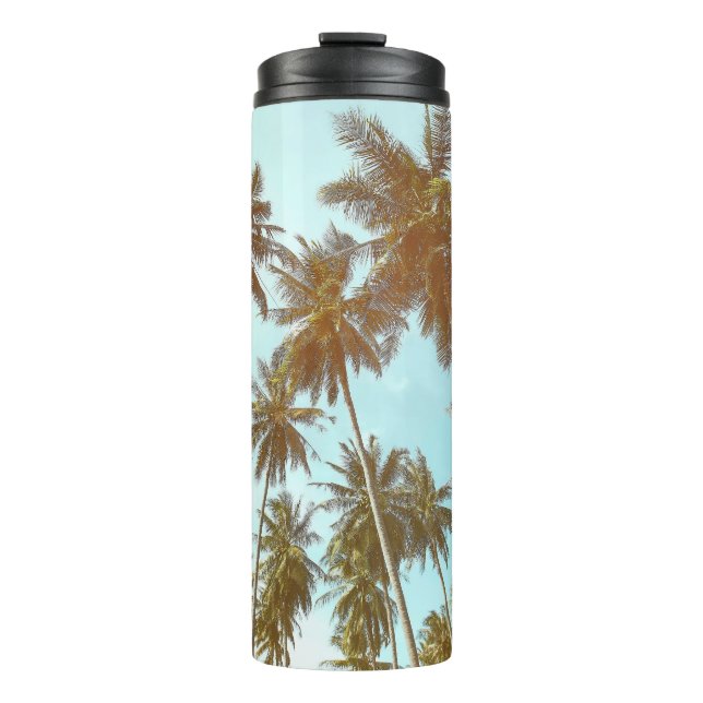 Tropical Frame: Abstract Palm Trees Thermal Tumbler (Front)