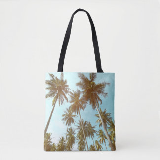 Tropical Frame: Abstract Palm Trees Tote Bag