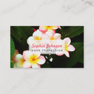 Tropical Frangipani Flower Business Card
