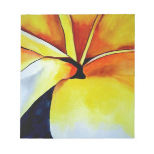 Tropical Frangipani flower watercolor abstract art Notepad