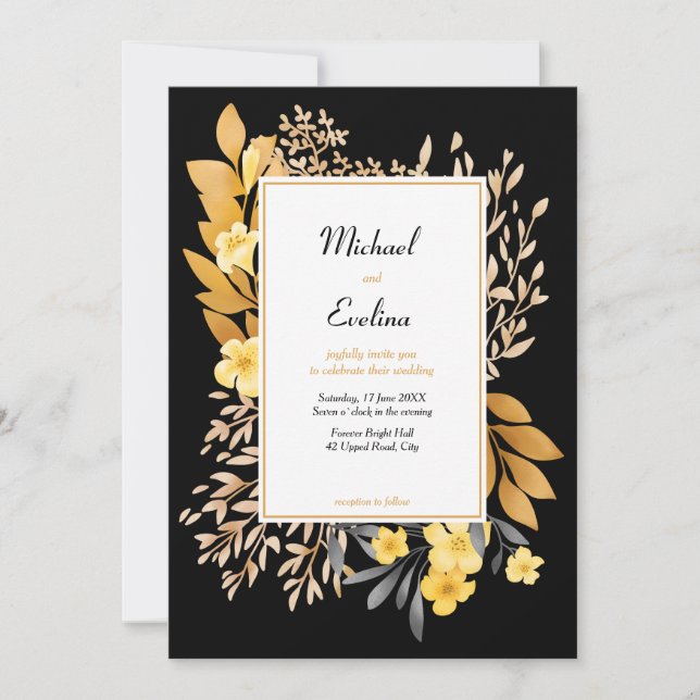 Tropical Frangipani Flower Wedding Invitation (Front)