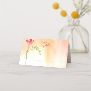 Tropical Freesia Watercolor Table Place Place Card