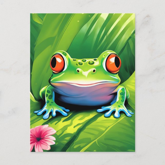 Tropical Frog Art Postcard (Front)