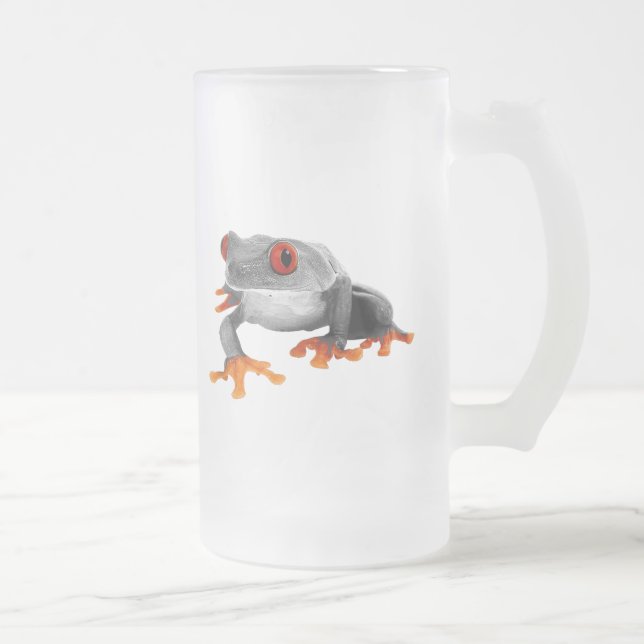 Tropical Frog Mug..! Frosted Glass Beer Mug (Right)