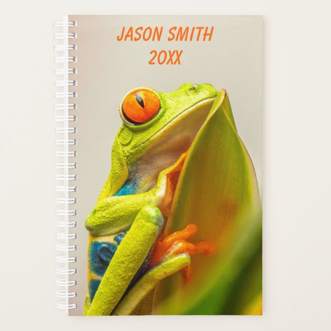 Tropical Frog Photo Personalised Planner (Front)