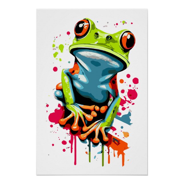 Tropical Frog Poster - Colourful Frog prince (Front)