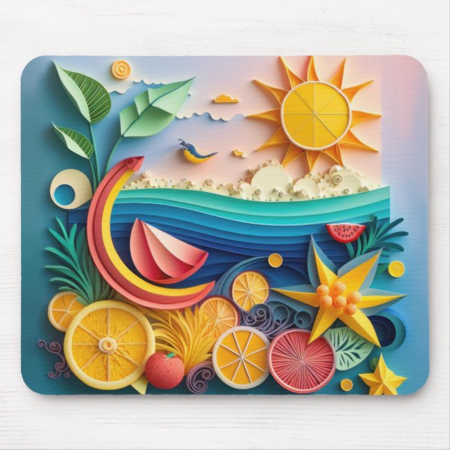 Tropical Fruit and Beach Bliss  Mouse Pad (Front)
