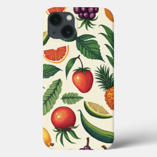 tropical fruit and vegetable pattern ipone 13 case