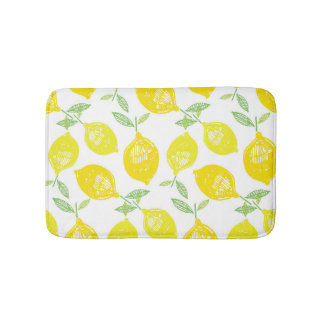 Tropical Fruit Doodle Pattern Bath Mat