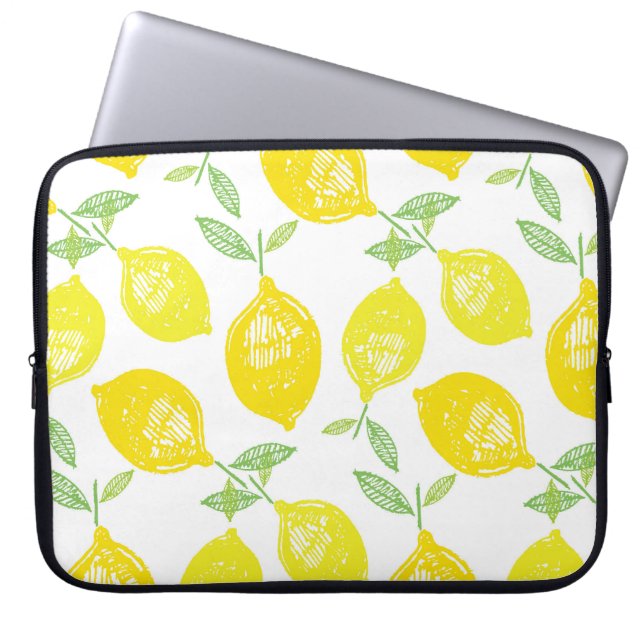 Tropical Fruit Doodle Pattern Laptop Sleeve (Front)