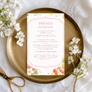 Tropical Fruit Floral Information Enclosure Card
