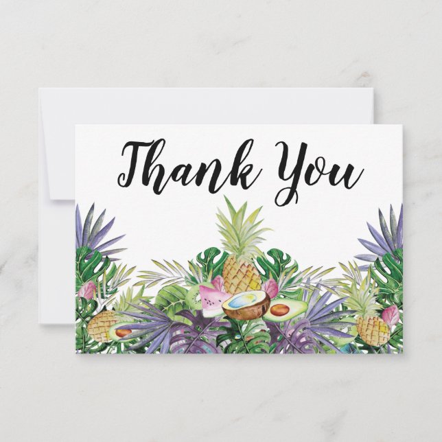 Tropical Fruit | Greenery Shower Thank You (Front)