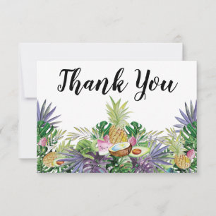 Tropical Fruit Greenery Shower Thank You Card