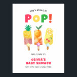 Tropical Fruit Ice Cream Pop Baby Shower Welcome Poster<br><div class="desc">Warm welcome your cutie one with fun and bright summer tropical ice cream ready to pop baby shower theme, our design feature watercolor colourful tropical fruit ice cream pop, pineapple, orange, lemon decor with whimsical candy flower, colourful rainbow red, pink yellow, orange, purple and green colour theme. this design is...</div>