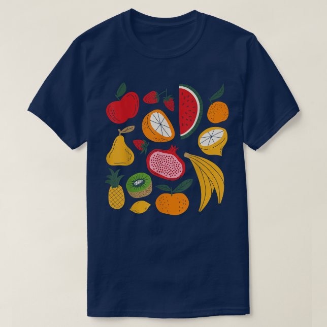 Tropical Fruit Lover Vegan Vegetarian Healthy  141 T-Shirt (Design Front)