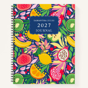 Tropical Fruit Monogram Summer Pattern Journal