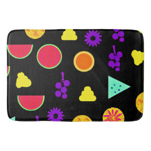 Tropical Fruit Neon Paradise Pattern Bath Mat