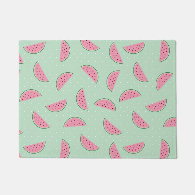 Tropical Fruit Paint Splatter Pattern Doormat (Front)