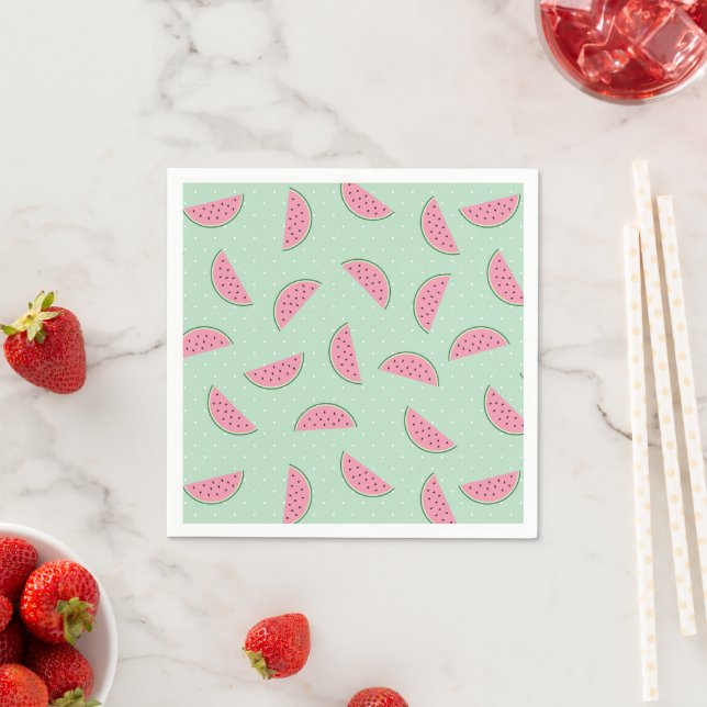 Tropical Fruit Paint Splatter Pattern Napkin (Insitu)